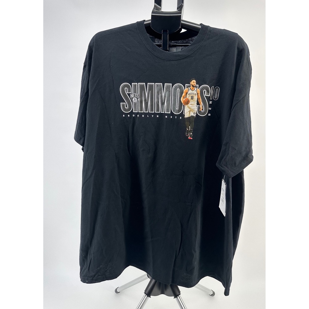 NBA Ben Simmons Brooklyn Nets Black Graphic T-Shirt‎ Mens 2XL Basketball